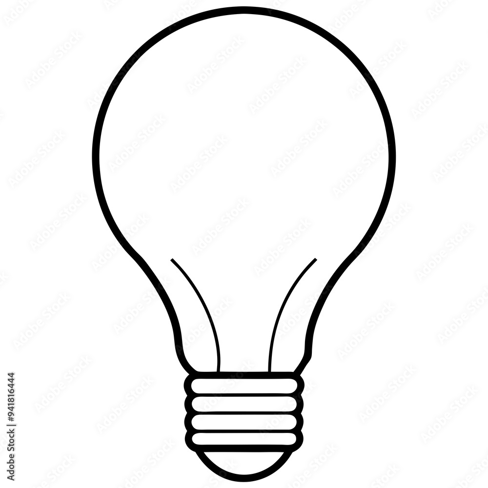 Bulb line art Vector on White Bulb line art Vector on White