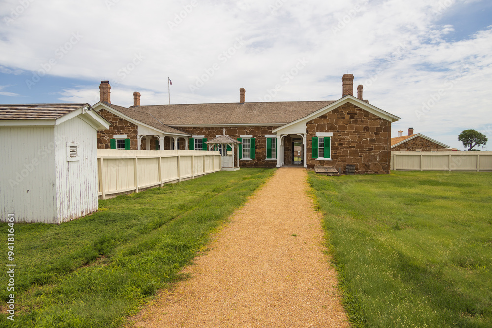 Obraz premium Buildings at Fort Larned National Historic Site, Kansas
