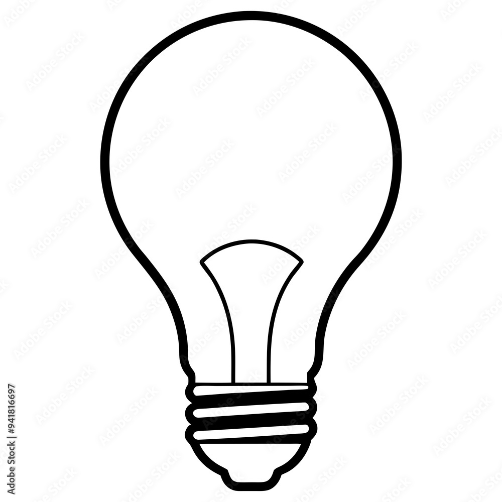 Bulb line art Vector on White Bulb line art Vector on White