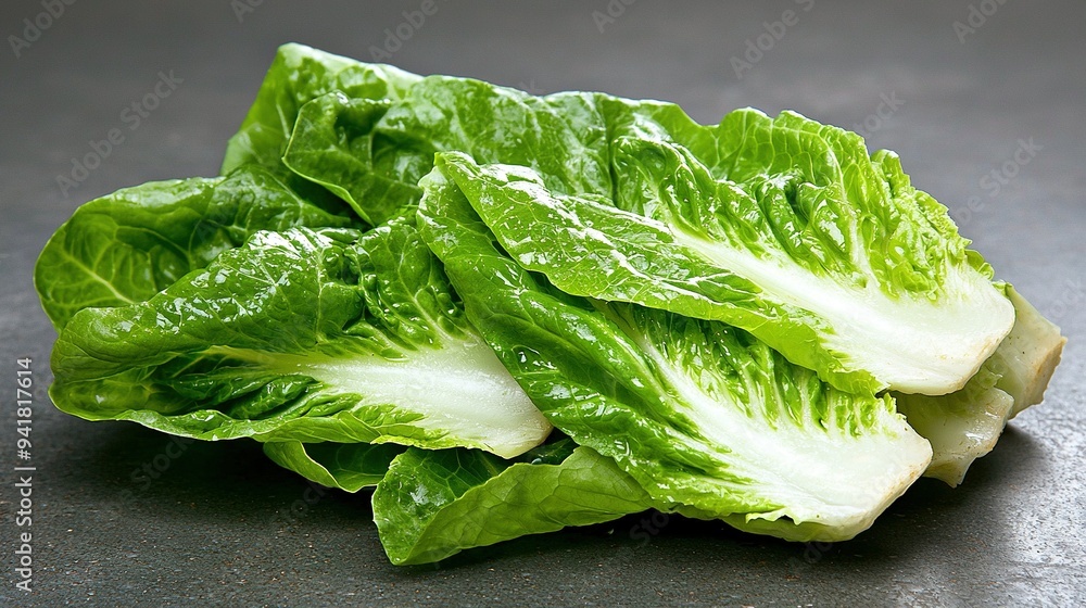 Lettuce and broccoli sitting atop black countertop Lettuce and broccoli sitting atop black countertop