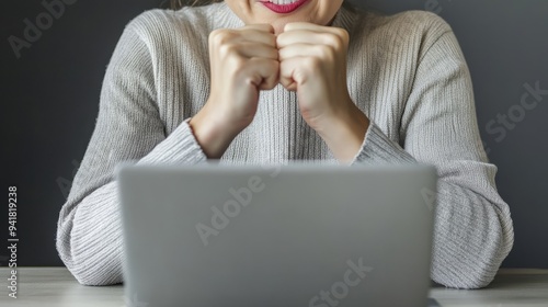 The joy and smile of a businessman's success photo