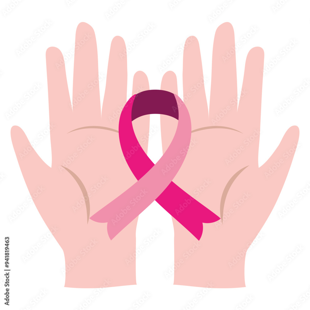 World breast cancer day, vector cartoon illustration on the white background World breast cancer day, vector cartoon illustration on the white background