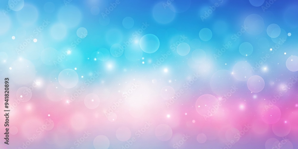 Obraz premium Dreamy Bokeh Background with Blue and Pink Gradient, Blurred Lights, Abstract Circles, , bokeh, gradient, abstract