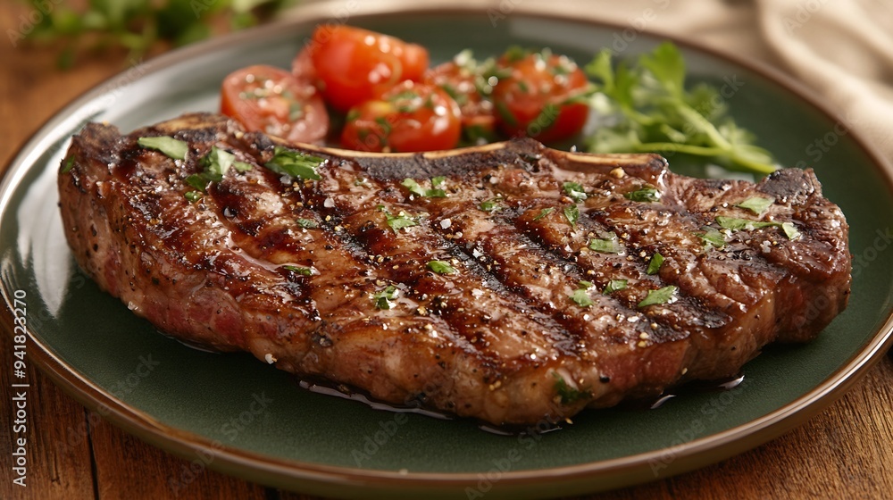 Grilled Steak with Cherry Tomatoes and Parsley Grilled Steak with Cherry Tomatoes and Parsley