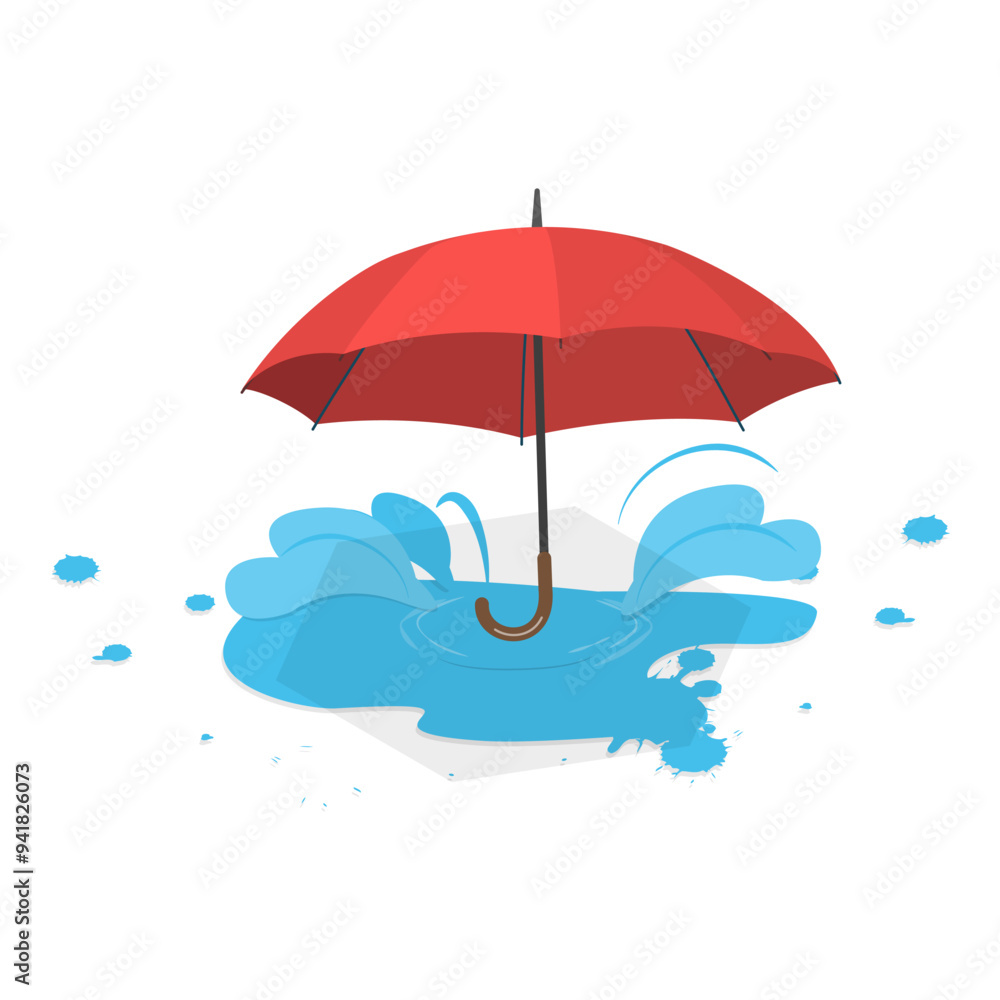 3D Isometric Flat Vector Illustration of Umbrella Collection, Rain Pprotection Parasols. Item 1 3D Isometric Flat Vector Illustration of Umbrella Collection, Rain Pprotection Parasols. Item 1