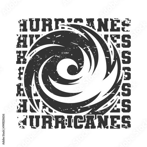 Hurricanes Illustration Clip Art Design Shape. Mascot Silhouette Icon Vector.