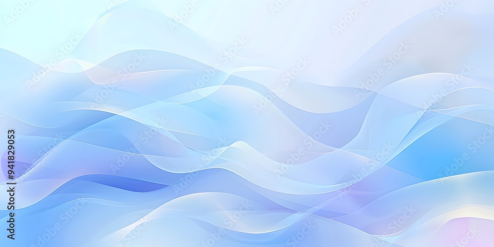 Abstract background with a soft blue gradient and white waves for presentation of products or services Abstract background with a soft blue gradient and white waves for presentation of products or services