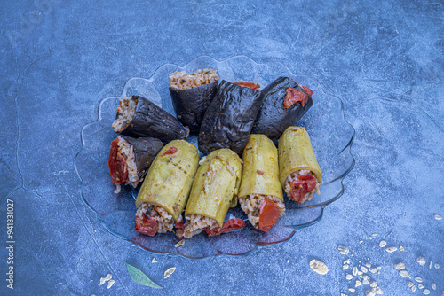 Stuffed Zucchini and Eggplant with Rice photo