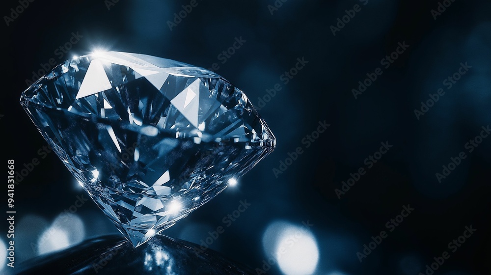 A stunning close-up of a sparkling diamond, showcasing its intricate facets and brilliance, glowing against a dark, elegant background. A stunning close-up of a sparkling diamond, showcasing its intricate facets and brilliance, glowing against a dark, elegant background.