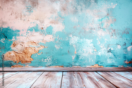 vintage room interior with floor background