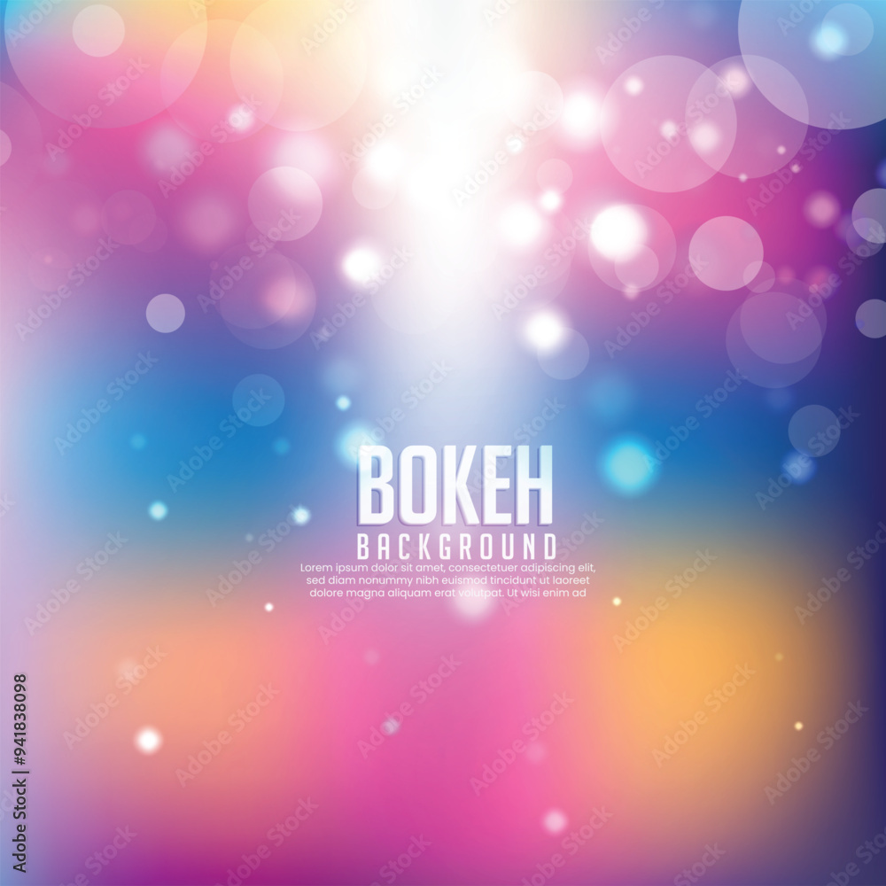 Colorful bokeh effect background design. Bokeh effect design with multi gradient color. Abstract blue, pink, and orange gradient color bokeh background template. Premium banner background art Colorful bokeh effect background design. Bokeh effect design with multi gradient color. Abstract blue, pink, and orange gradient color bokeh background template. Premium banner background art