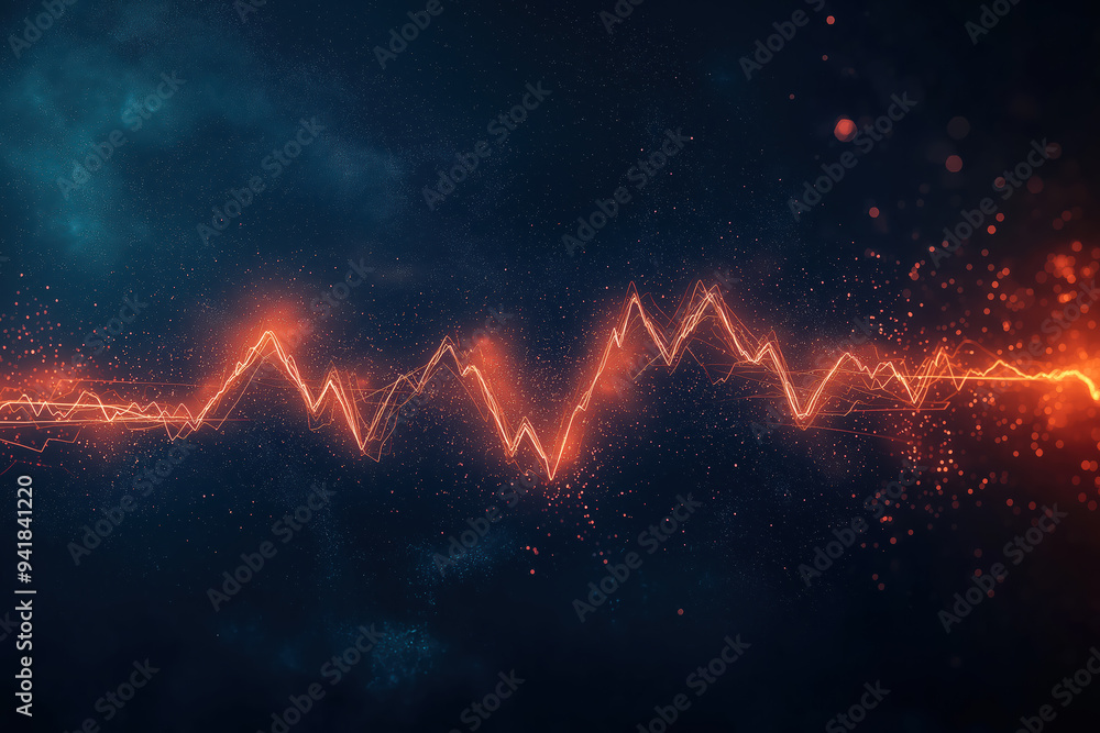 A blue and orange line with a lot of sparks A blue and orange line with a lot of sparks