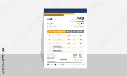 Corporate business invoice design template

