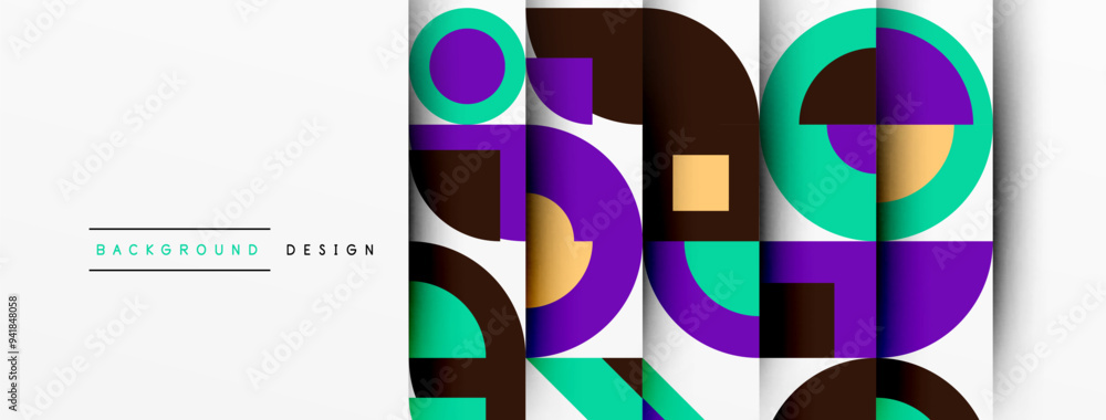 Geometric design abstract background - circles squares Geometric design abstract background - circles squares