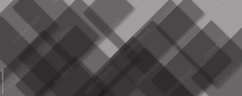 Modern and creative design with gray boxes and black rectangle business card. Modern Abstract white and gray background design with triangle and squares layers of textured white transparent material. 