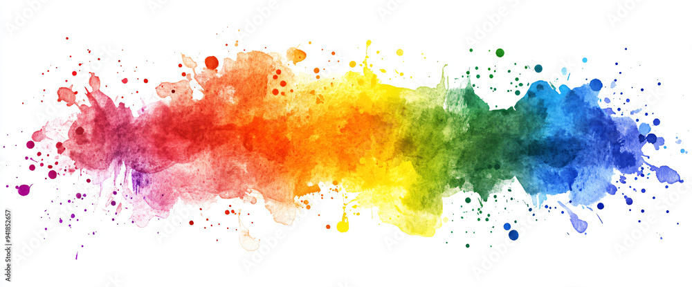 Rainbow Watercolor Splatter. Rainbow Watercolor Splatter.