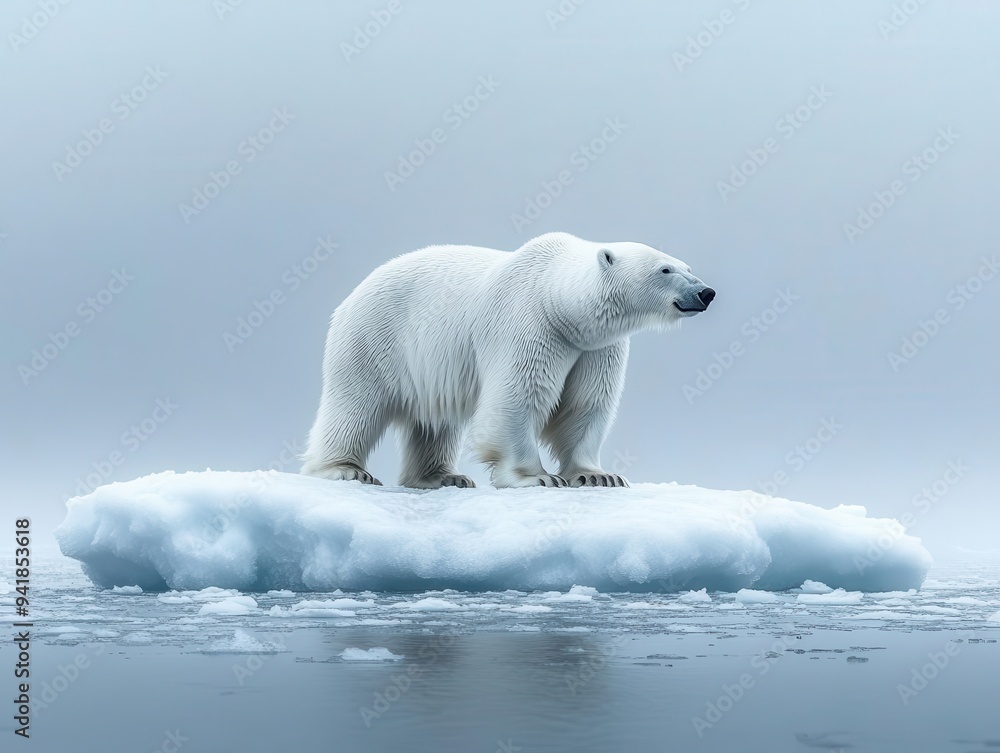 majestic polar bear stranded on a melting ice floe dramatically illustrating climate change impact on arctic wildlife majestic polar bear stranded on a melting ice floe dramatically illustrating climate change impact on arctic wildlife