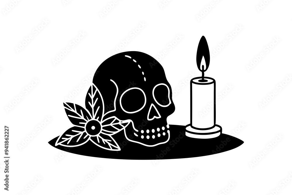 Fototapeta premium A skull decorated with flowers