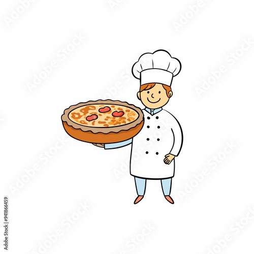 Classic Quiche Lorraine Creamy French Tart with Bacon and Cheese vector