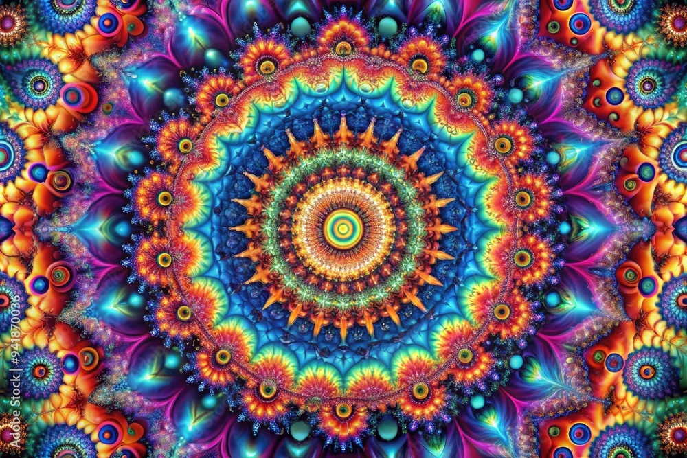 Psychedelic Visions: Kaleidoscopic textures with fractal patterns, inducing altered states of perception and imagination. Psychedelic Visions: Kaleidoscopic textures with fractal patterns, inducing altered states of perception and imagination.