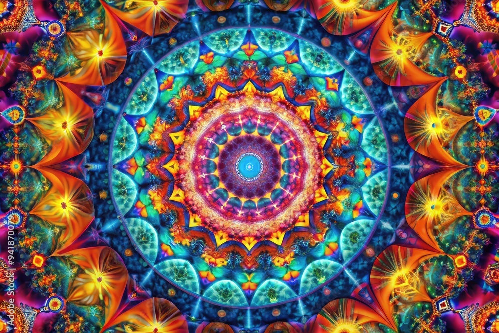 Psychedelic Yingge Kaleidoscope - Vibrant, Colorful, Geometric, Patterns, Trippy Psychedelic Yingge Kaleidoscope - Vibrant, Colorful, Geometric, Patterns, Trippy