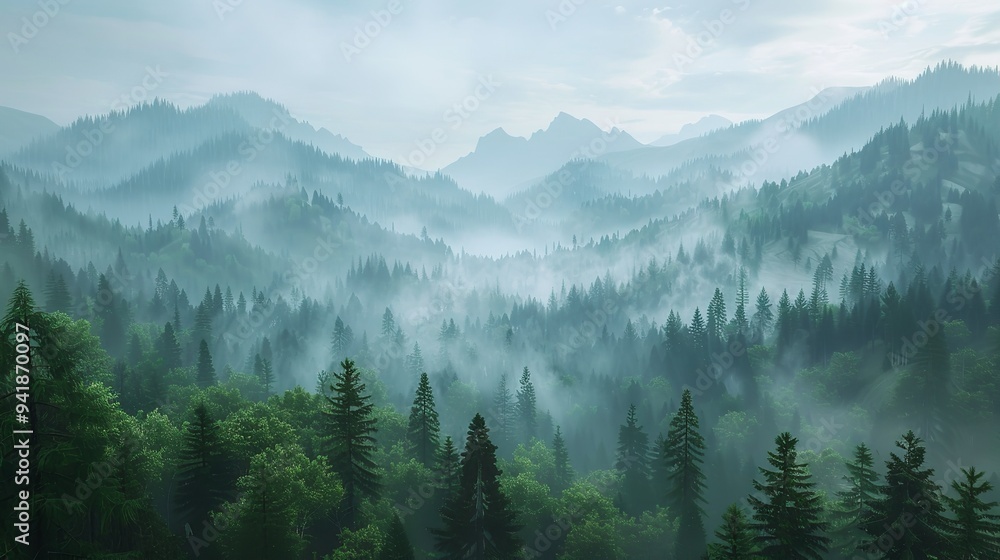 Fototapeta premium Morning Dew in the Mountains