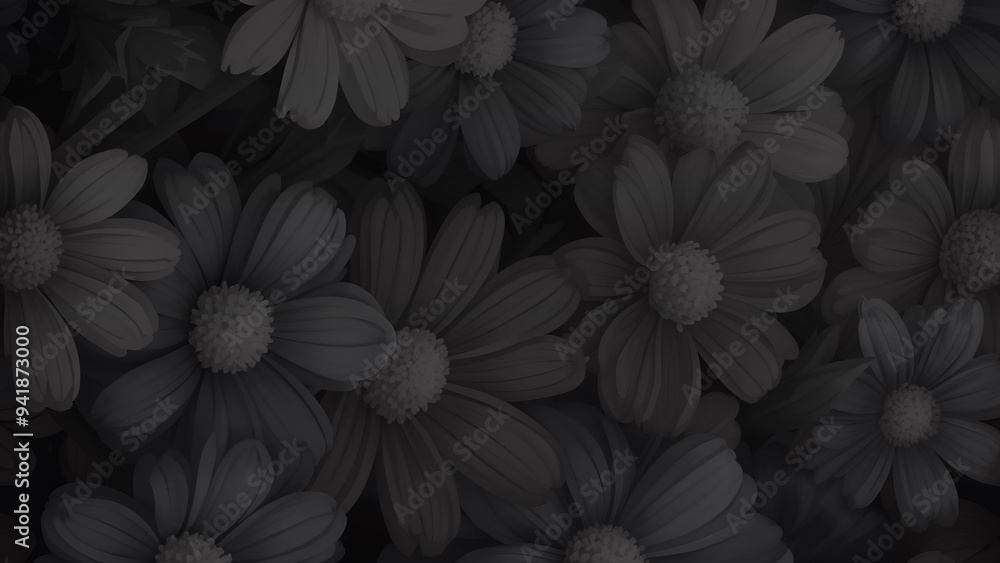 Dark Flower Background. Dark featuring captivating big and delicate flowers in shades of background. dark color big and white flower background image for any kind of graphic, copy space