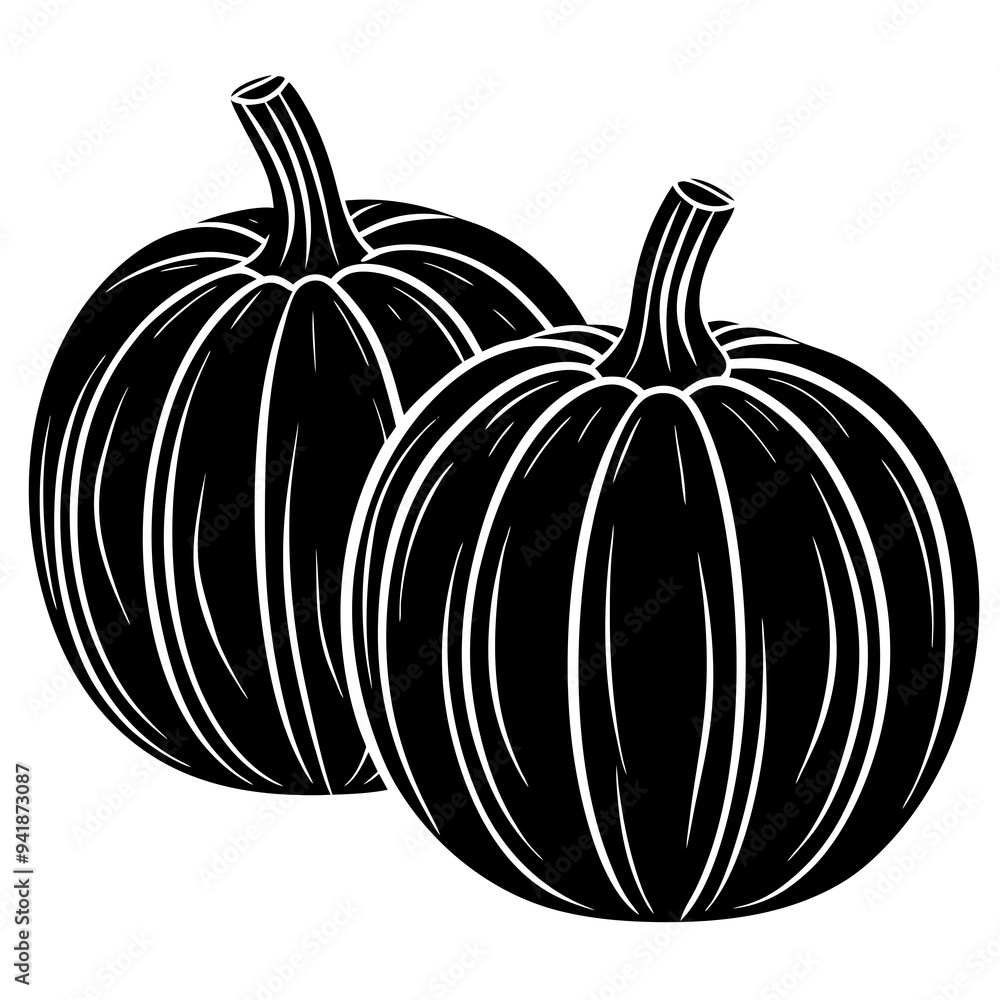 Pumpkin Silhouette Black Vector Pumpkin Silhouette Black Vector