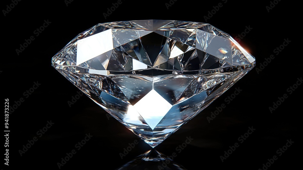 Detailed view of a diamond's internal structure, highlighting its brilliance and clarity - Detailed view of a diamond's internal structure, highlighting its brilliance and clarity -
