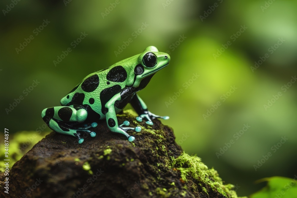 Fototapeta premium A Panamanian Golden Frog, a species of frog endemic to Panama.