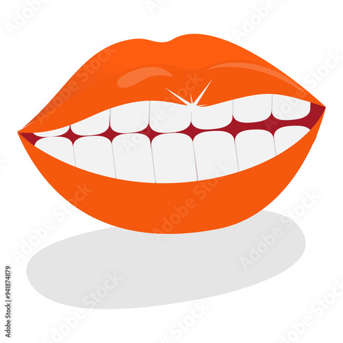 3D Isometric Flat Vector Illustration of Teeth Cleaning , Oral Hygiene. Item 1