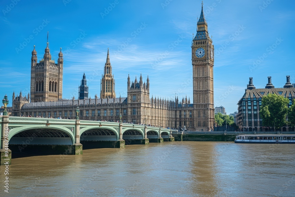 The Palace of Westminster, the meeting place of the House of Commons and the House of Lords, the two houses of the Parliament of the United Kingdom. The Palace of Westminster, the meeting place of the House of Commons and the House of Lords, the two houses of the Parliament of the United Kingdom.
