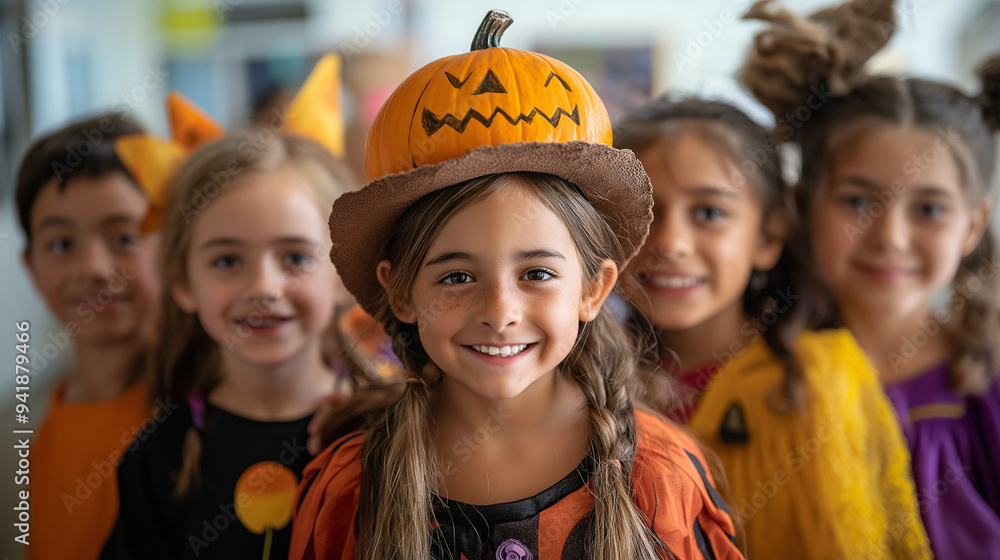 Children dressed in Halloween costumes Children dressed in Halloween costumes