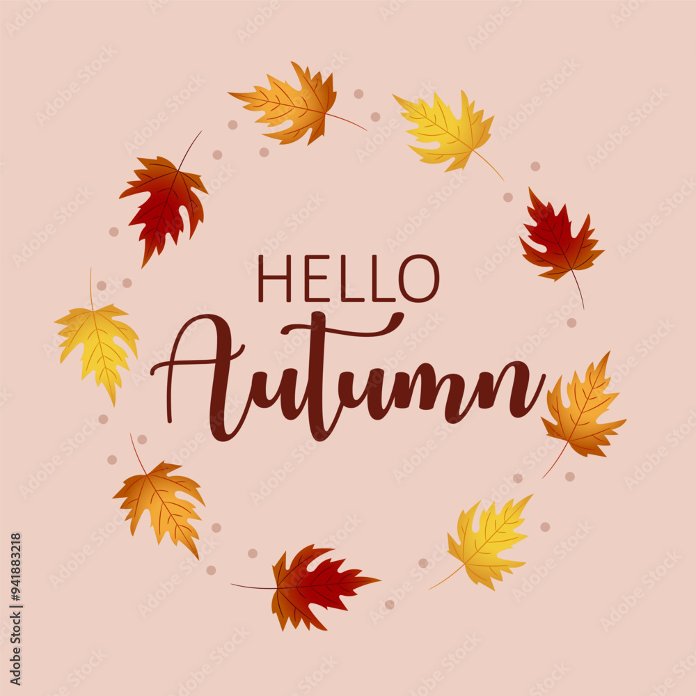 hello autumn vector background. it is suitable for card, banner, or poster hello autumn vector background. it is suitable for card, banner, or poster