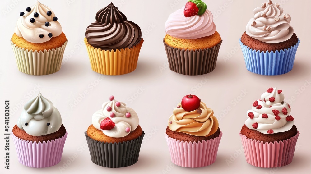 Assortment of Delicious Cupcakes Assortment of Delicious Cupcakes