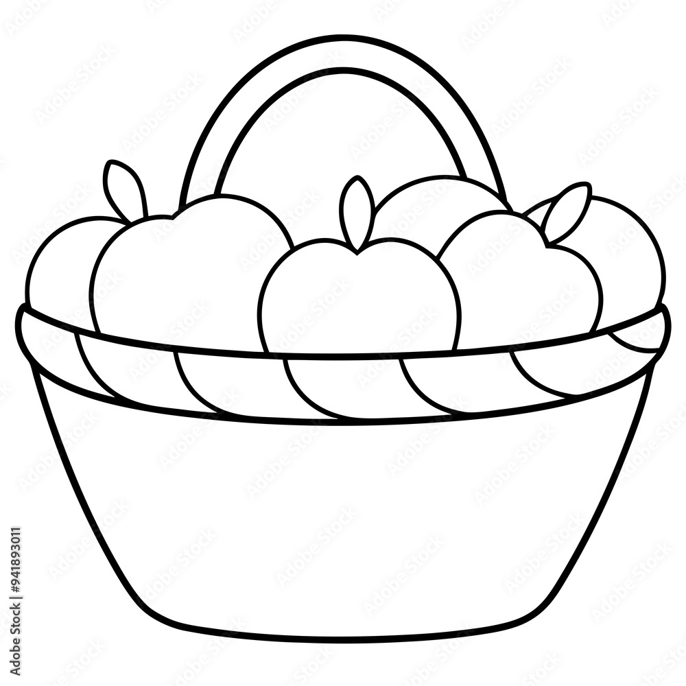 Fototapeta premium Fruit Basket Coloring Design art vector