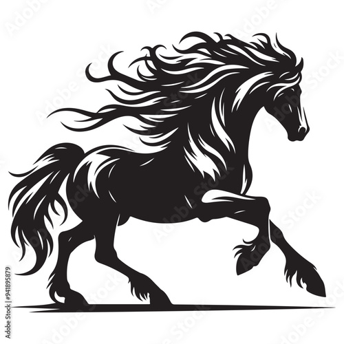 Jumping Horse Silhouette Clip Art, Horse silhouette vector