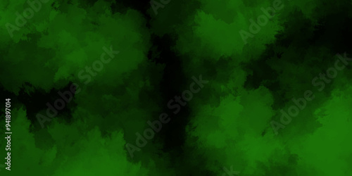 abstract cloud and vapor texture background. Black and Green smoke aquarelle smudge illustration smooth grungy smokey light green colors ink glow. green color powder explosion	
