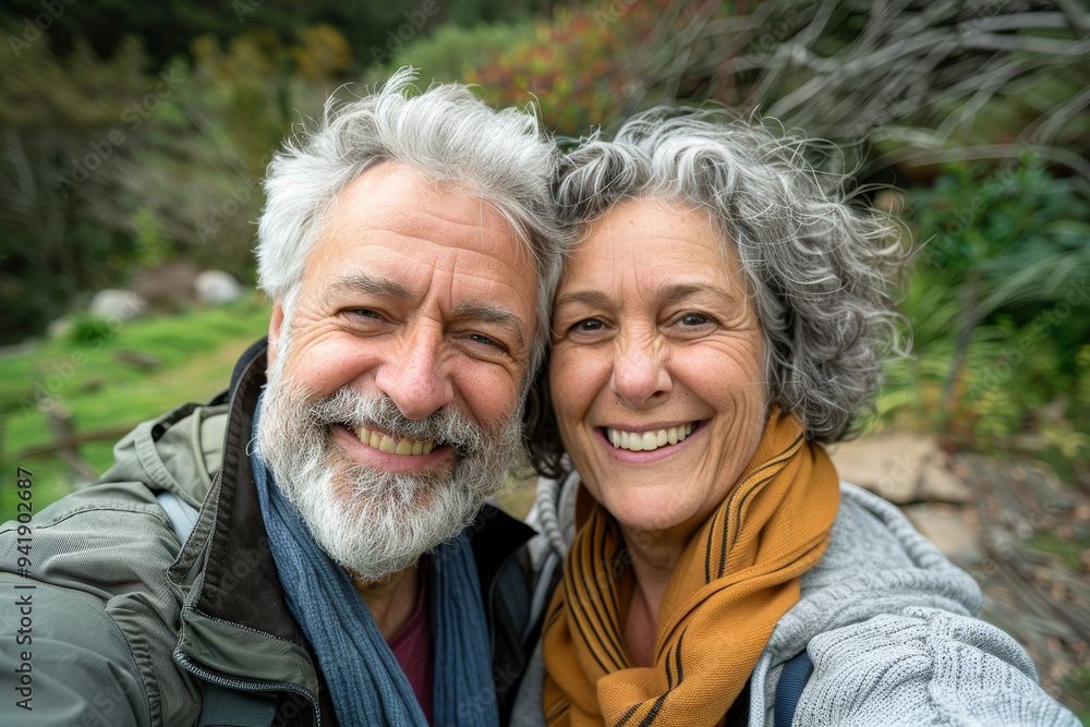 A man and a woman are smiling for a picture A man and a woman are smiling for a picture