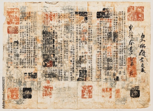 A page from the 14th-century Chinese encyclopedia, the Compendium of Materia Medica (Shennong bencao jing).