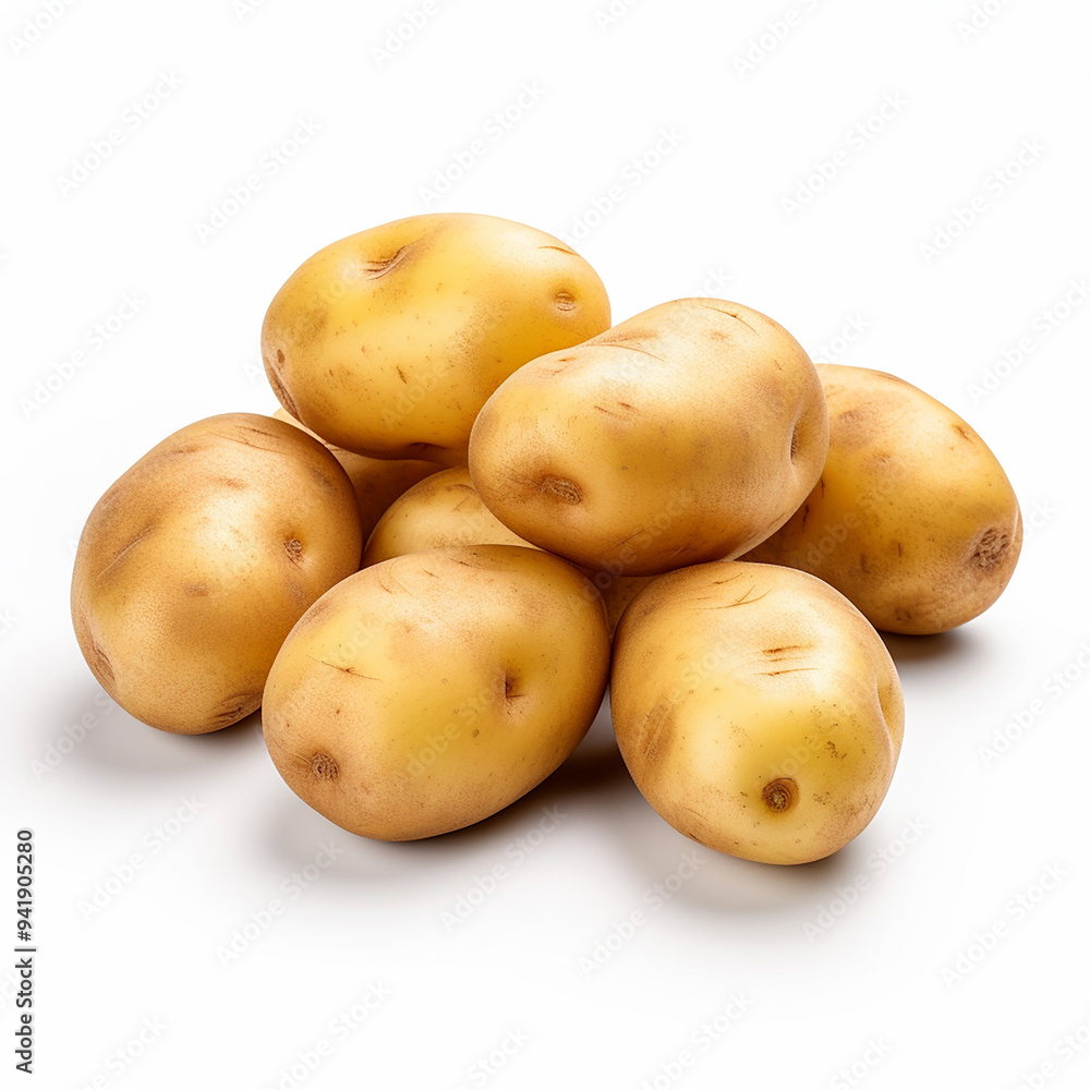 Fresh Raw potato food on white background Fresh Raw potato food on white background