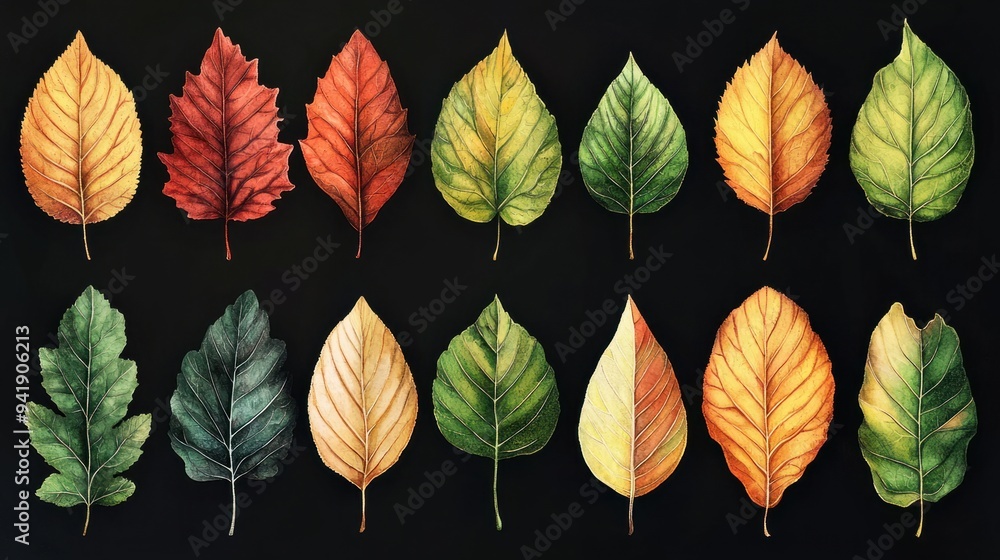 Obraz premium Realistic Leaf and Foliage Brush Pack for Stunning Digital Art Creations