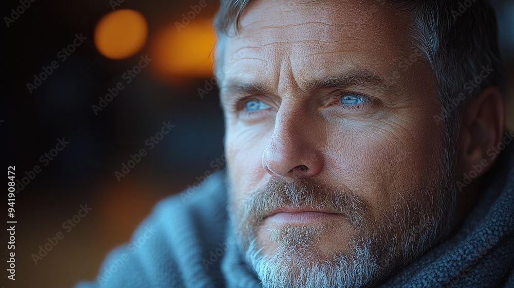 mature man feeling sad and guilty thinking about cheating while his wife is snuggling to him.stock image mature man feeling sad and guilty thinking about cheating while his wife is snuggling to him.stock image