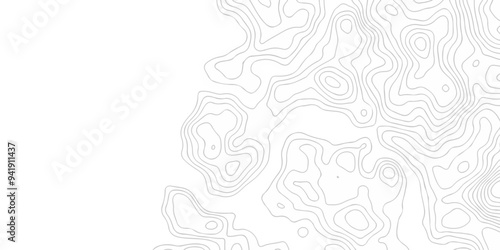 Vector geography landscape Topo contour map on white background, Topographic contour lines. Seamless pattern with lines Topographic map. Geographic mountain relief diagram line wave carve pattern.