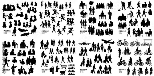 Architectural Drawings people vector illustration, top view, human person Minimal style hand drawn. Sections, Elevations, Floor Plans