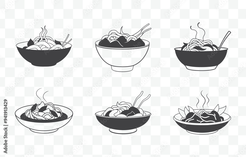 Print Pad Kee Mao Drunken Noodles Art Vector Set Authentic Thai StirFried Noodle Dish Illustration Print Pad Kee Mao Drunken Noodles Art Vector Set Authentic Thai StirFried Noodle Dish Illustration