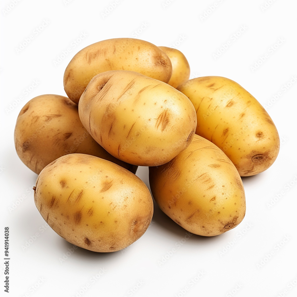 Fresh Raw potato food on white background Fresh Raw potato food on white background