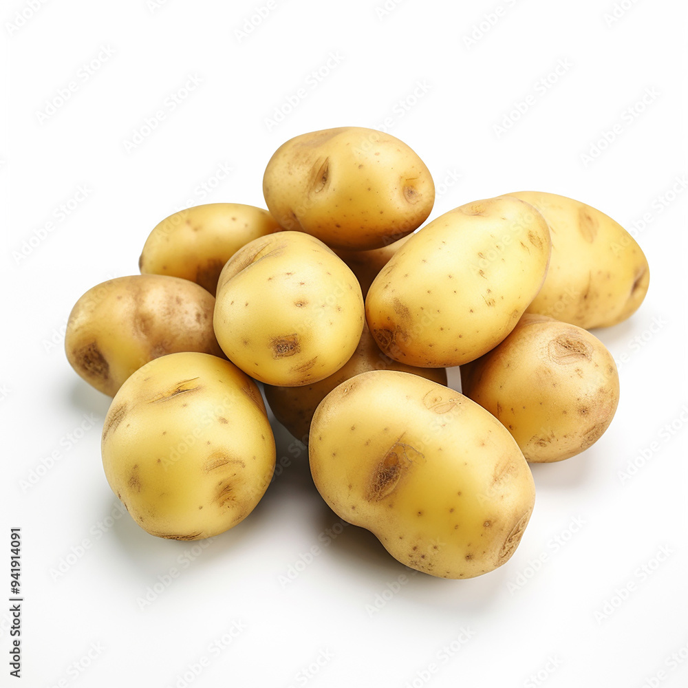 Fresh Raw potato food on white background Fresh Raw potato food on white background