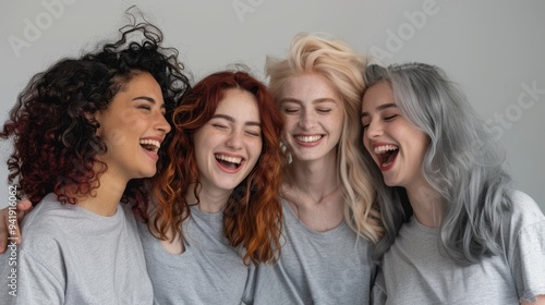 The friends laughing together