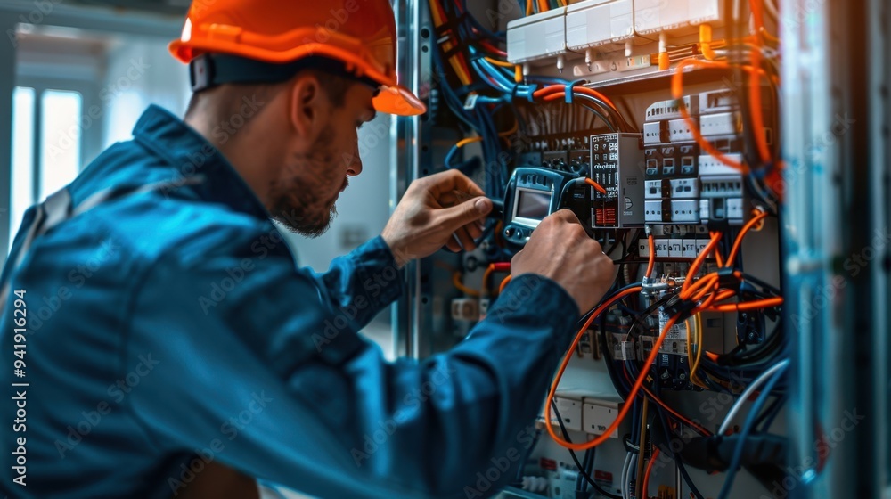 The Electrician Fixing Wiring